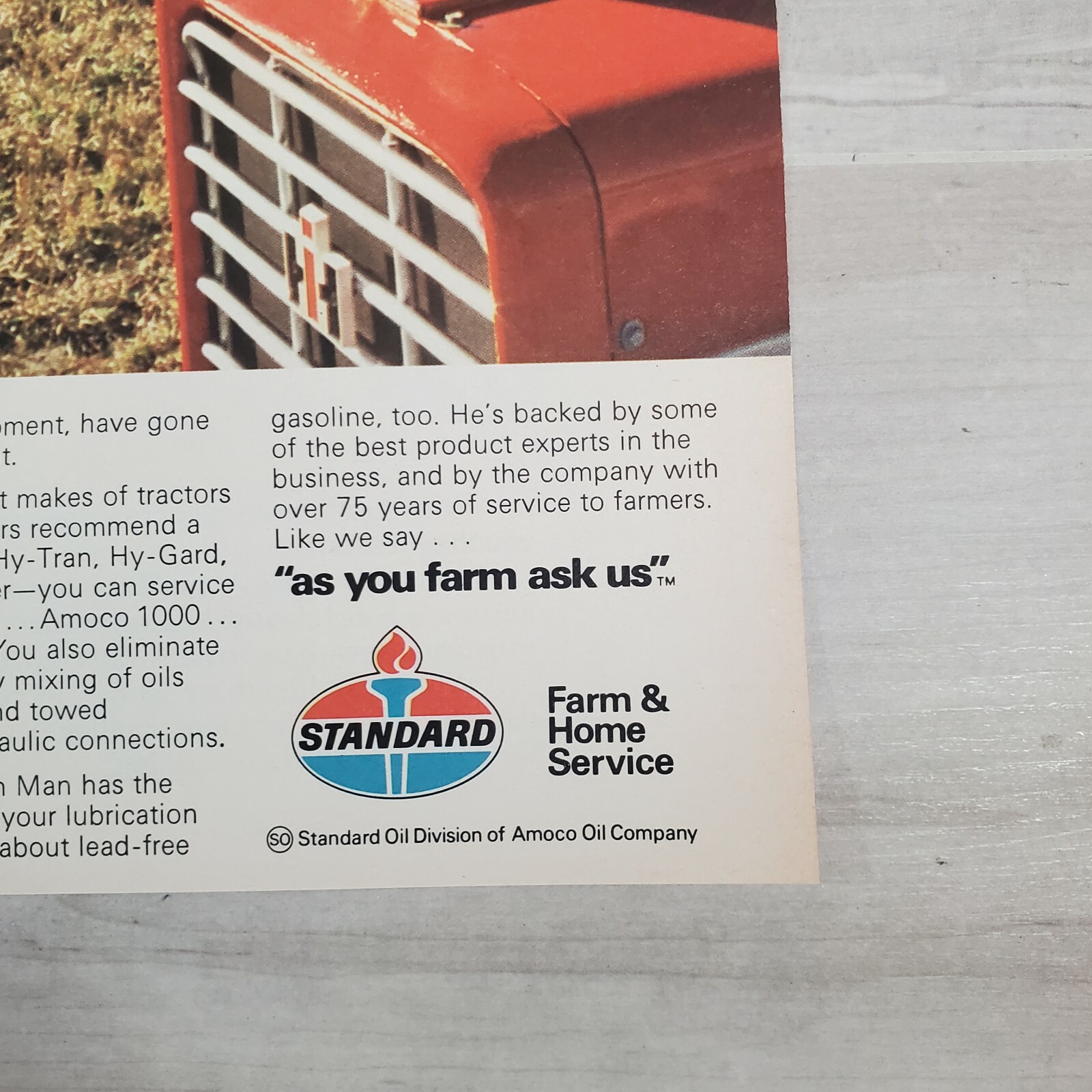 Original 1975 Advertisement Ad Standard Oil Transmission America&rsquo;s Tractors