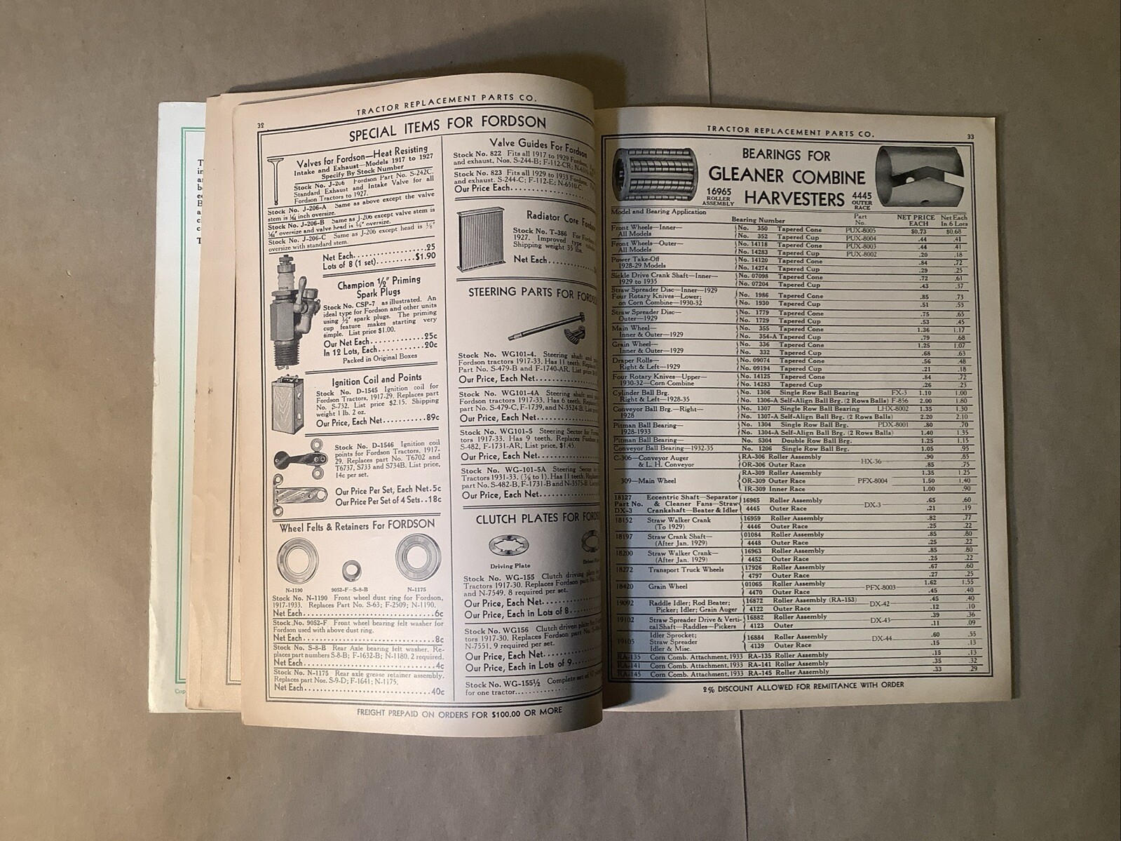 1937 Catalog Tractor Replacement Parts Company Chicago 378-X INV-P0518