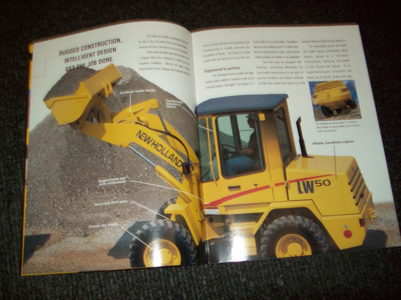 NEW HOLLAND LW50 LW80 WHEEL LOADER BROCHURE AD LITERATURE