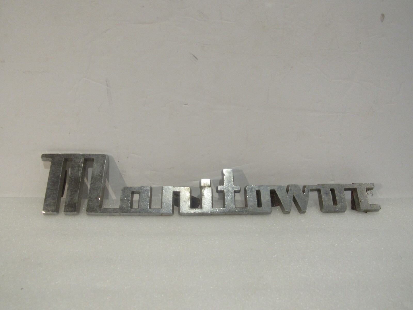 Vintage Manitowoc Chest Freezer Emblem Name Badge Wisconsin Original Metal Deco