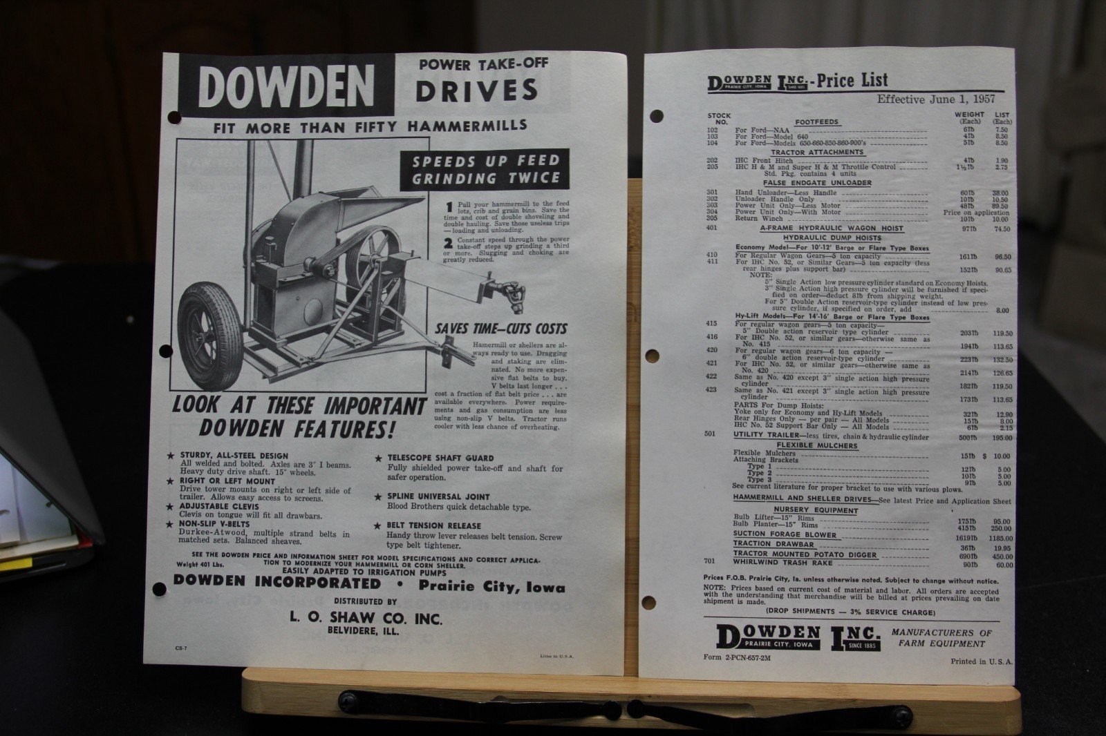 Brochure Dealer Dowden Incorporated Prairie City Iowa IA Power Take Off PTO