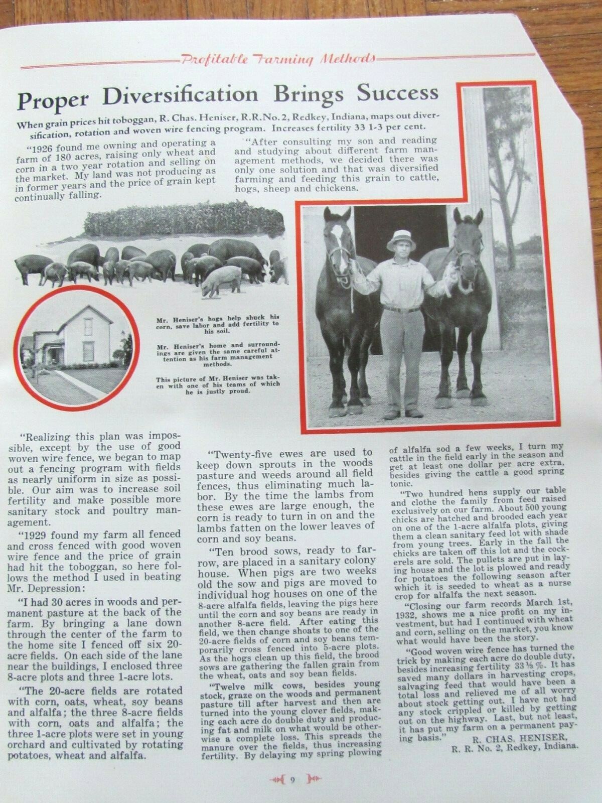 1930&rsquo;S KEYSTONE STEEL & WIRE PEORIA IL RED BRAND FENCE , FARMER ARTICLE BOOK