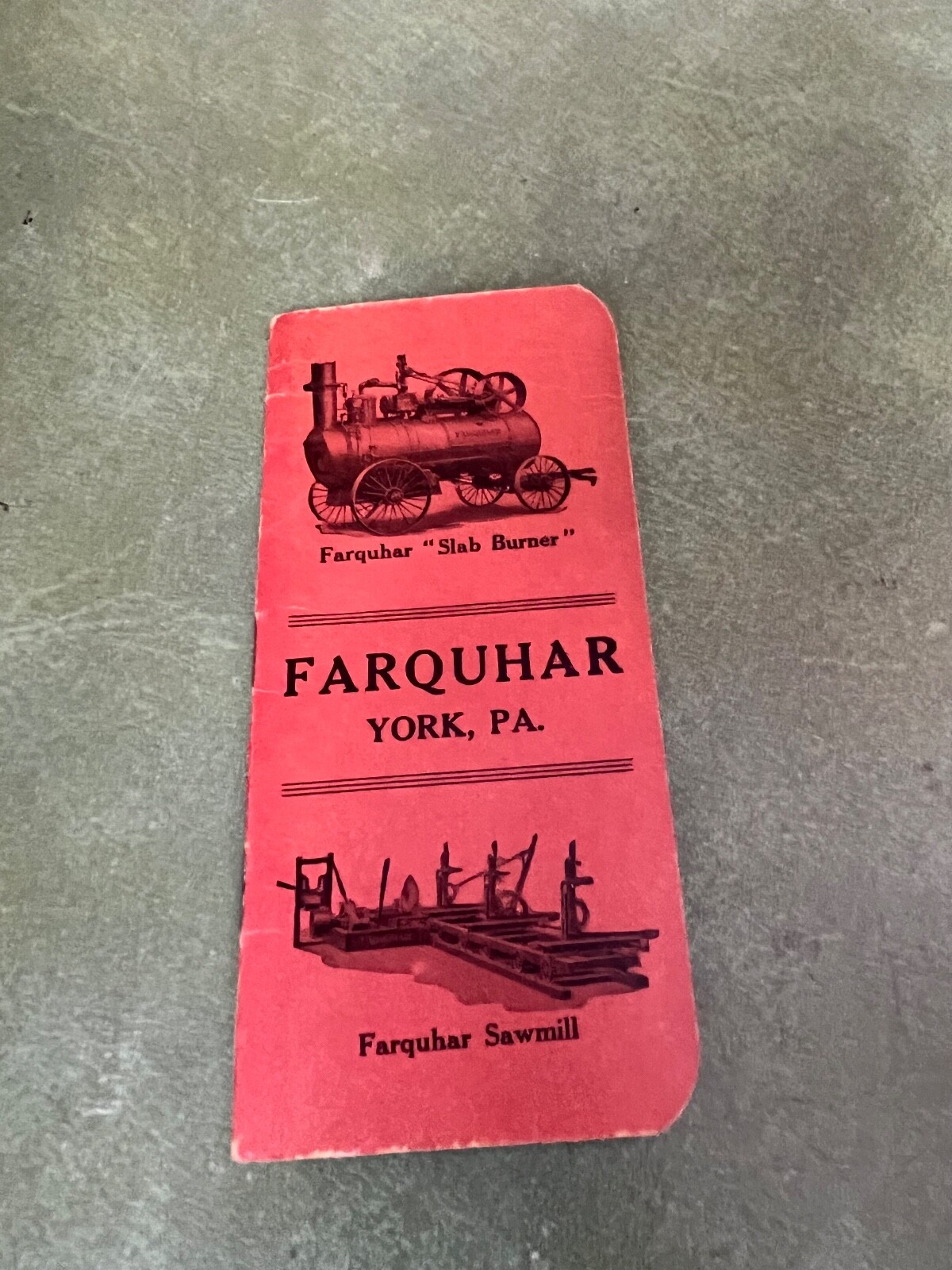 Original Farquhar Farm Equipment Pocket Notebook York PA