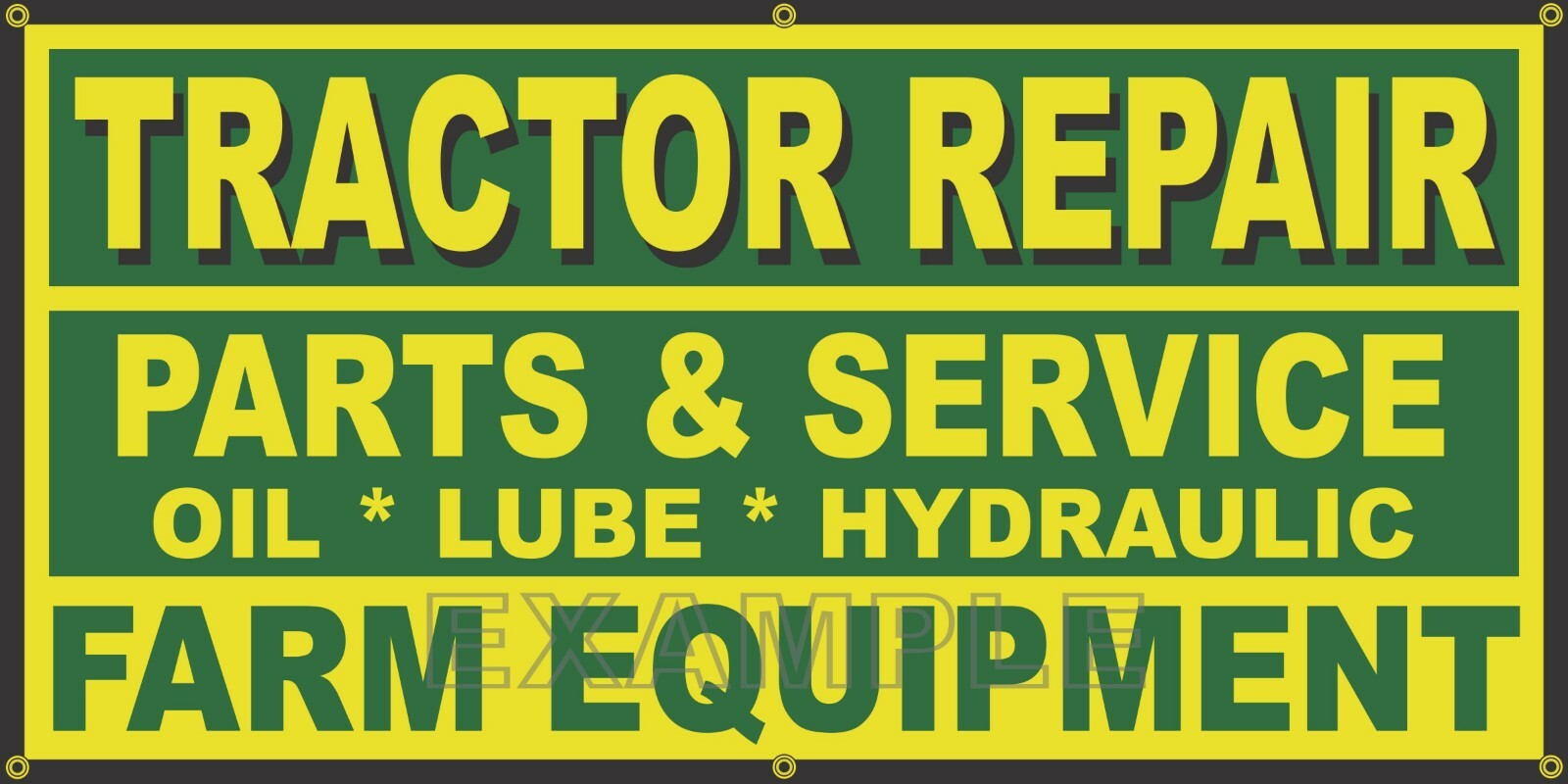 TRACTOR REPAIR GENERIC GREEN YELLOW FARM VINTAGE OLD SCHOOL SIGN REMAKE BANNER