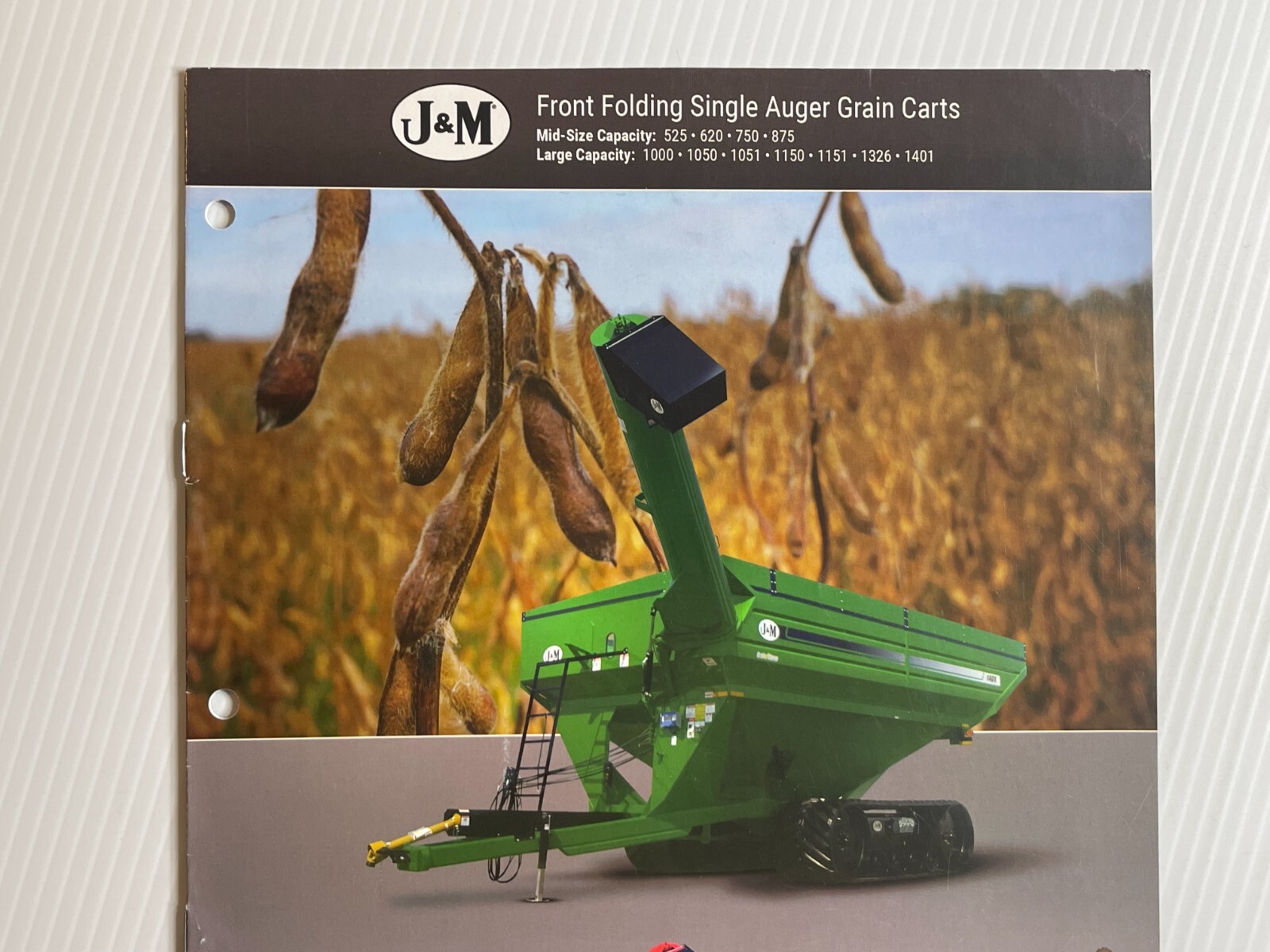 J&M Front Folding Grain Carts Sales Brochure *2010s* (Showroom Sales Book)