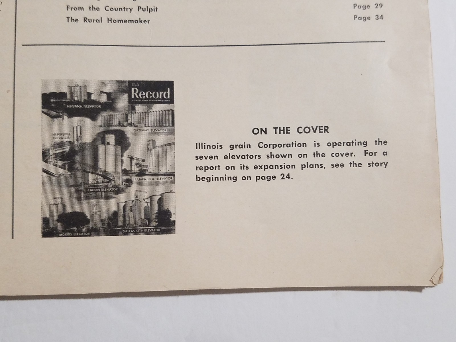 The Record Magazine, IL Farm Bureau, Grain Elevators Cover, May 1960
