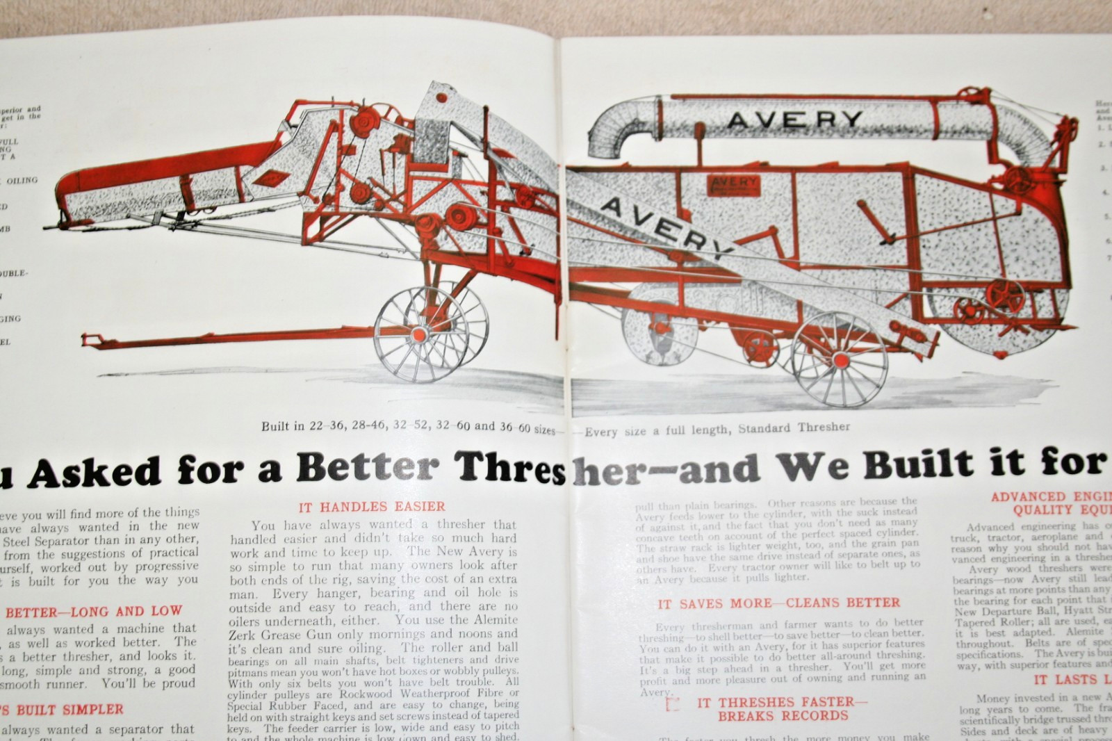AVERY STEEL THRASHER BROCHURE 1923