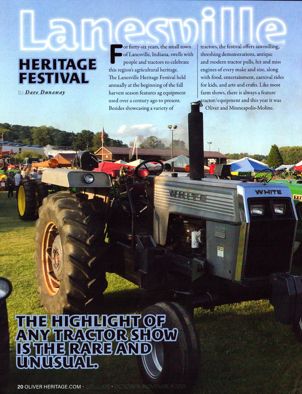 Lanesville IN Heritage Festival White Tractor Community Fun Print 2021