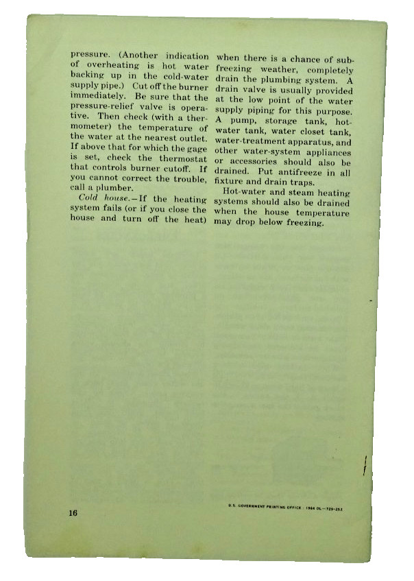 1964 Farmers Bulletin 2202 – Simple Plumbing Repairs For The Home And Farmstead