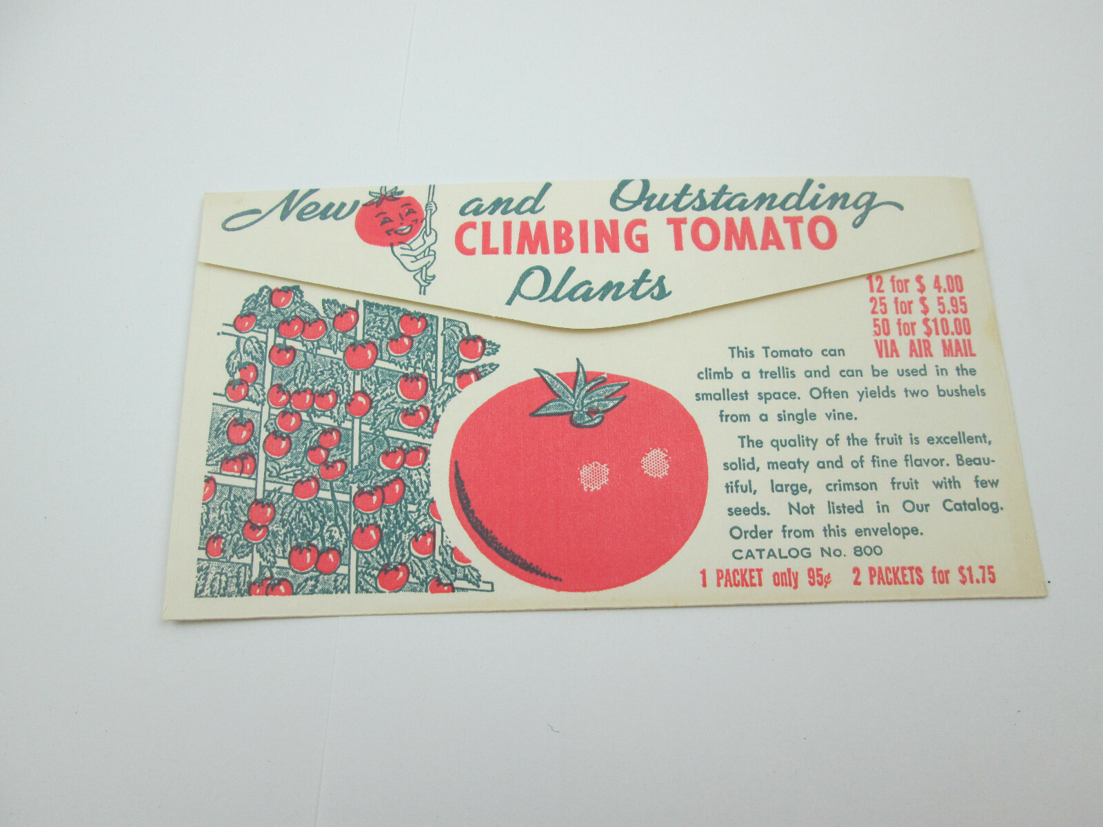 Vintage R.H. Shumway Seedsman Catalog Ordering Envelope Tomatos Seed Order