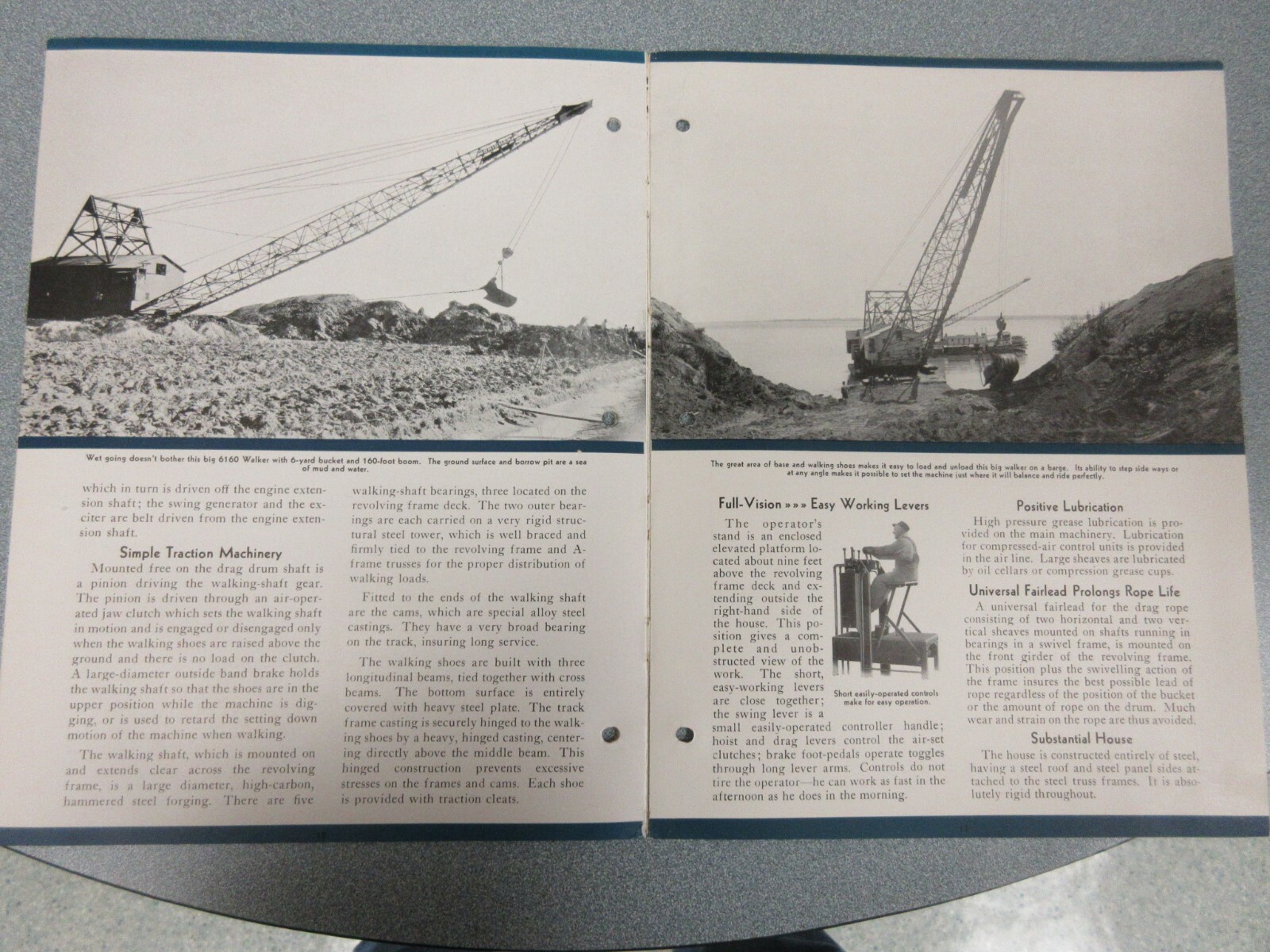 RARE 1931 Bucyrus Monighan 4-W & 6-W Walking Dragline Sales Brochure 20 Page