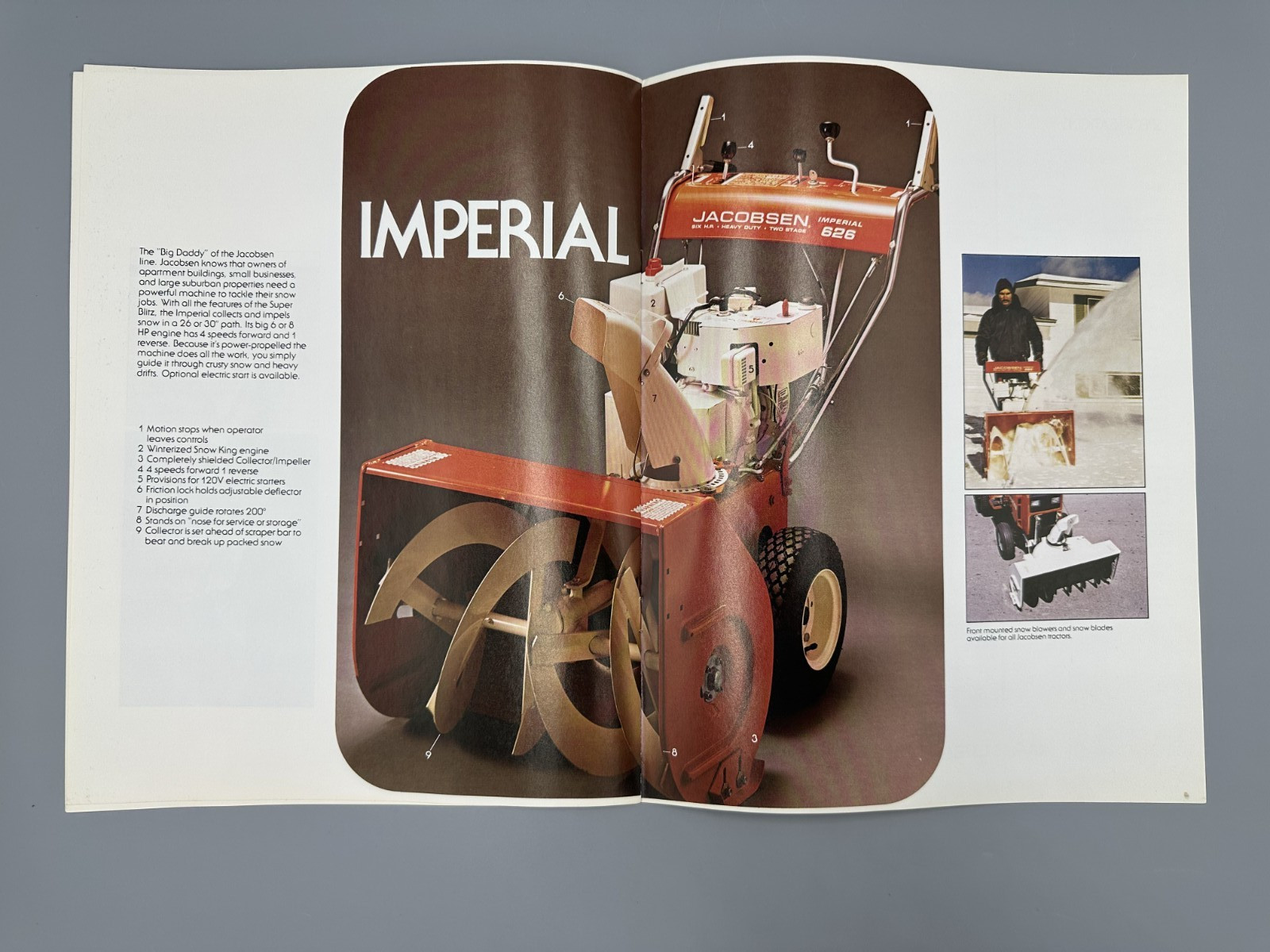 1980 JACOBSEN SNOW THROWERS Blowers IMPERIAL Super Blitz Advertising Brochure