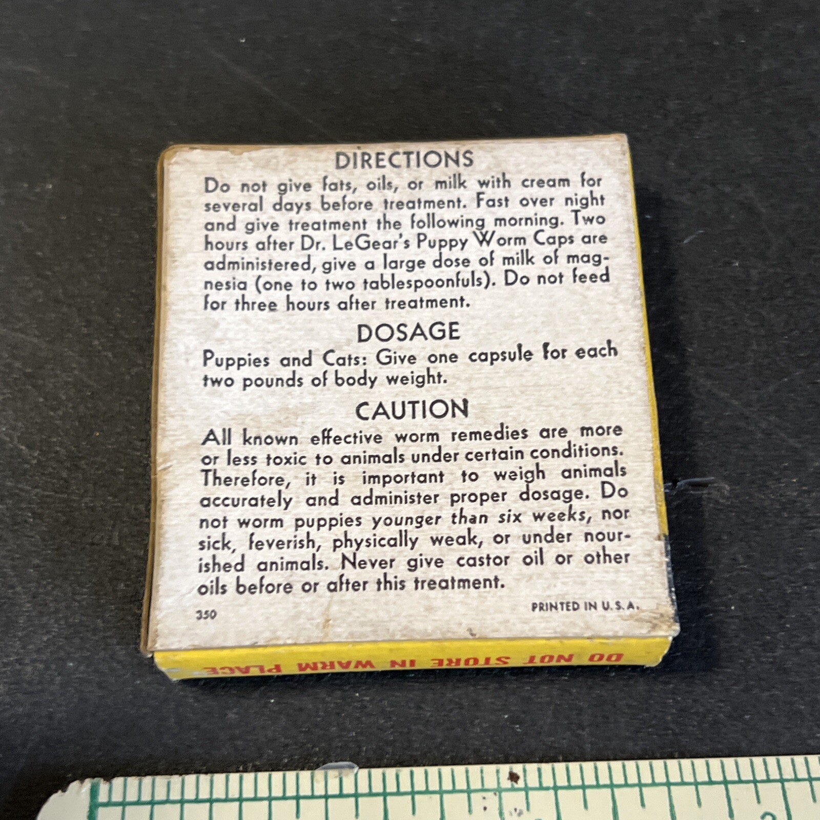 Vintage Dr. LeGear’s Puppy Worms Caps Box