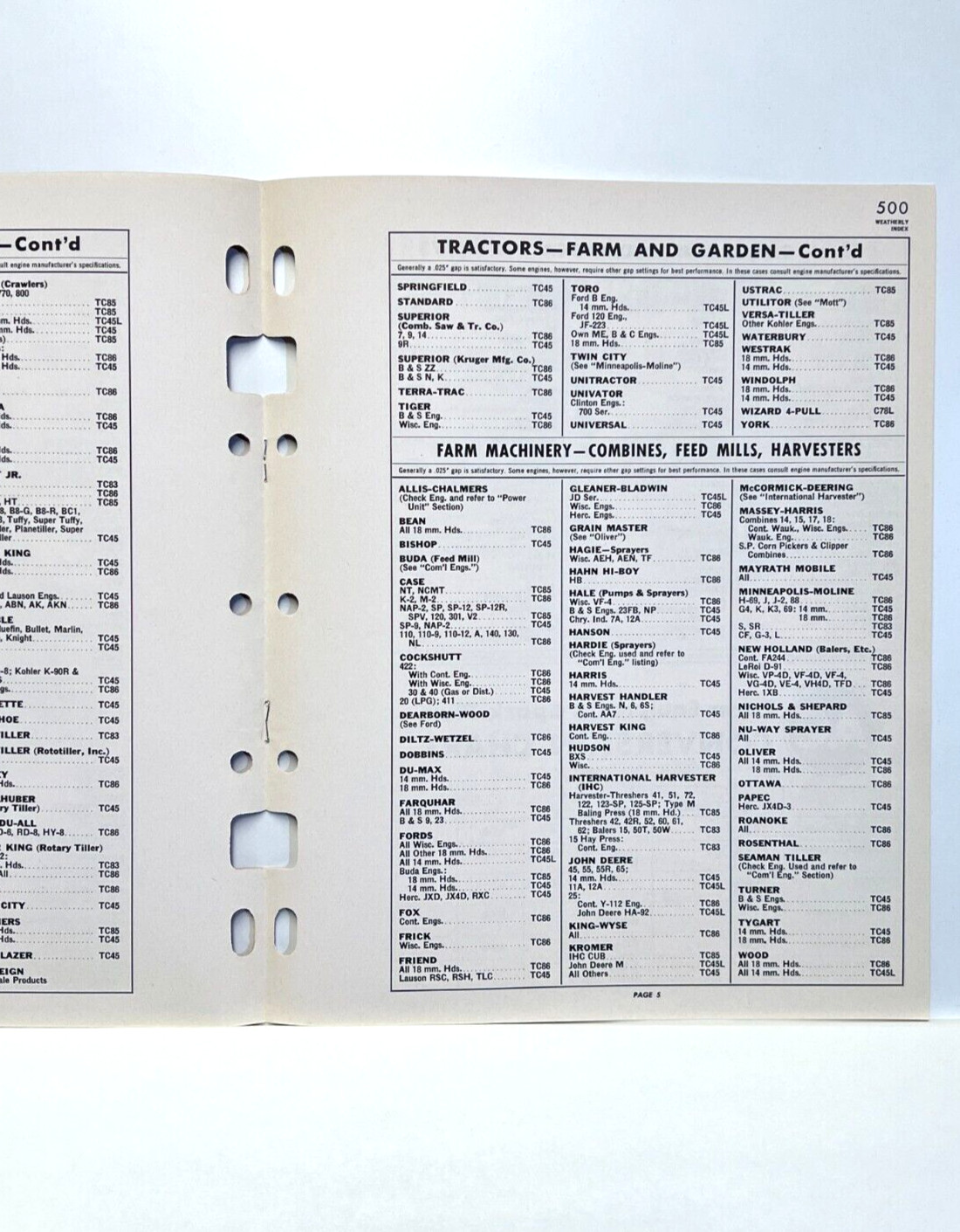 Vintage AC Farm Equipment Spark Plugs Tractor Heavy Equipment Sales Brochure