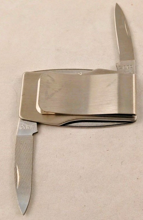 Vintage ZIPPO DOW Chemical Agrosciences Lorsban-4E Pocket Knife Money Clip-NEW!