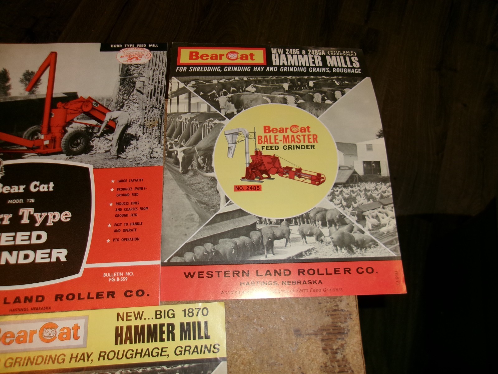 5-lot 60&rsquo;s-70&rsquo;s bearcat roller/hammer mills brochures very good used