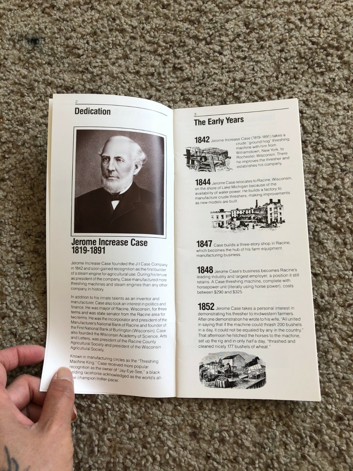 1986 Case Historical Summary factory catalogue.