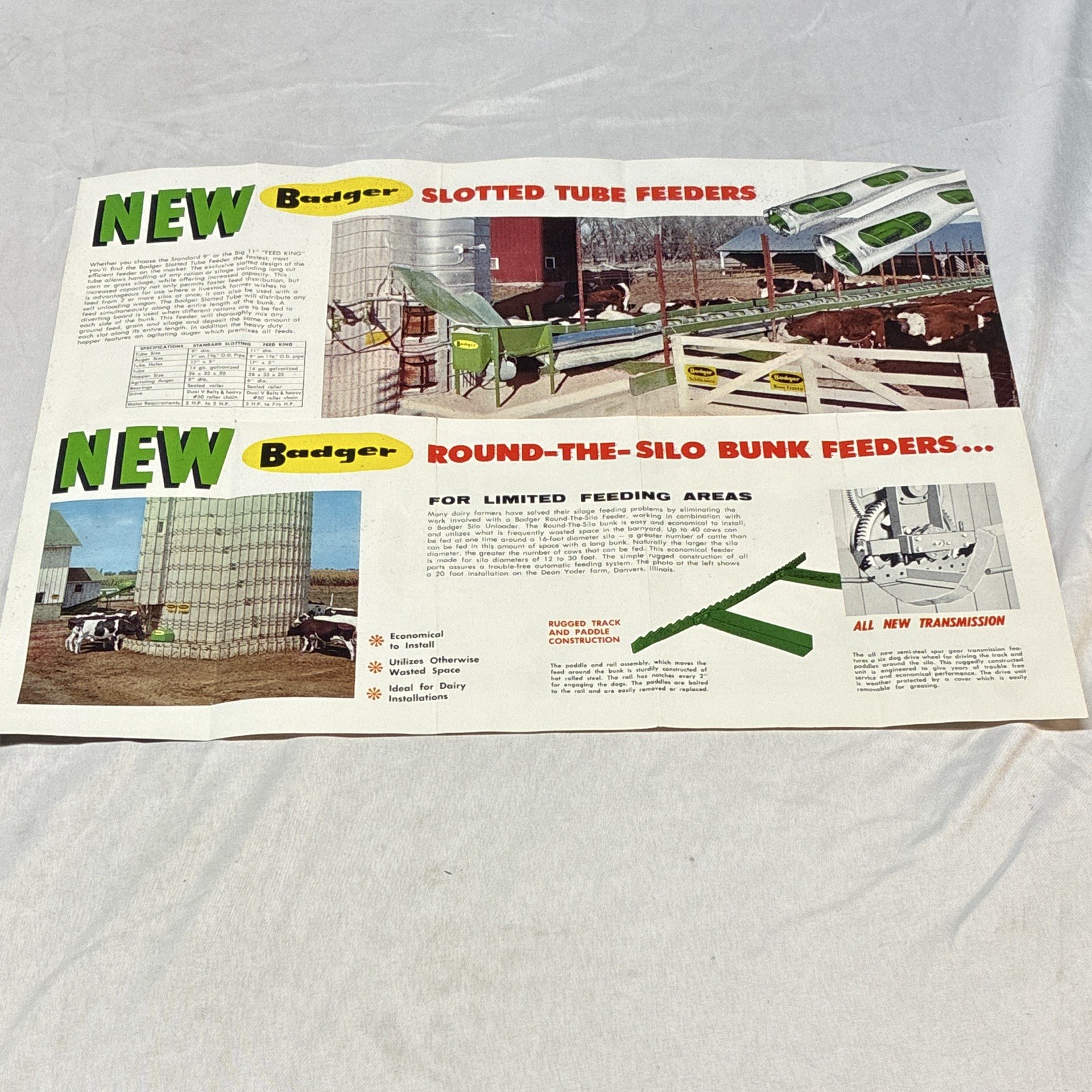 Badger Bunk Feeders & Conveyors 1961 Original Advertising Brochure