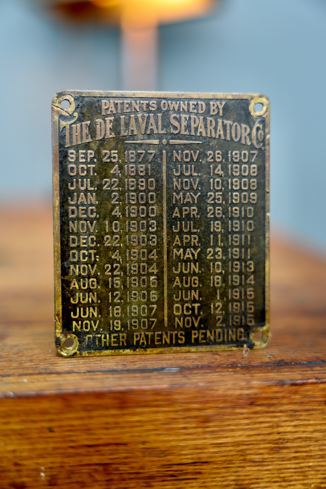 Vintage De Laval Separator Brass Tag Sign Farm Equipment Machine Advertising