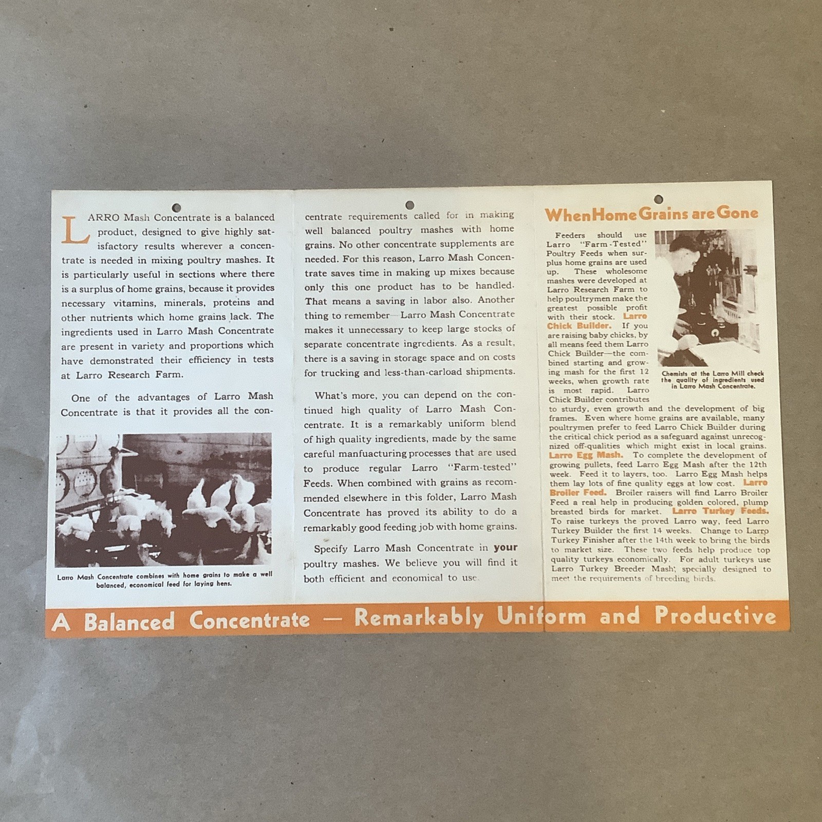 1939 Larro Mash Concentrate Brochure Larrowe Milling Co. Detroit MI INV-P0859