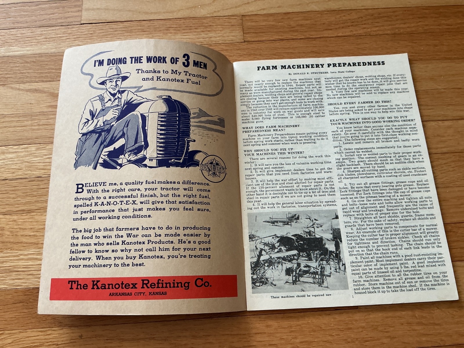 VTG Farm Acct. Record Book – Kanotex Gas & Simonson service, Hutchinson, MN.