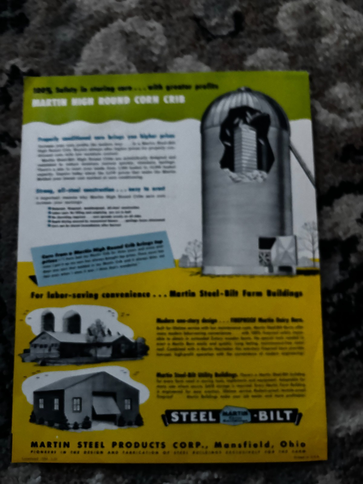 Martin Steel-Bilt Haymaker Steel Silo Corn Crib For 1950 Brochure DCPA26