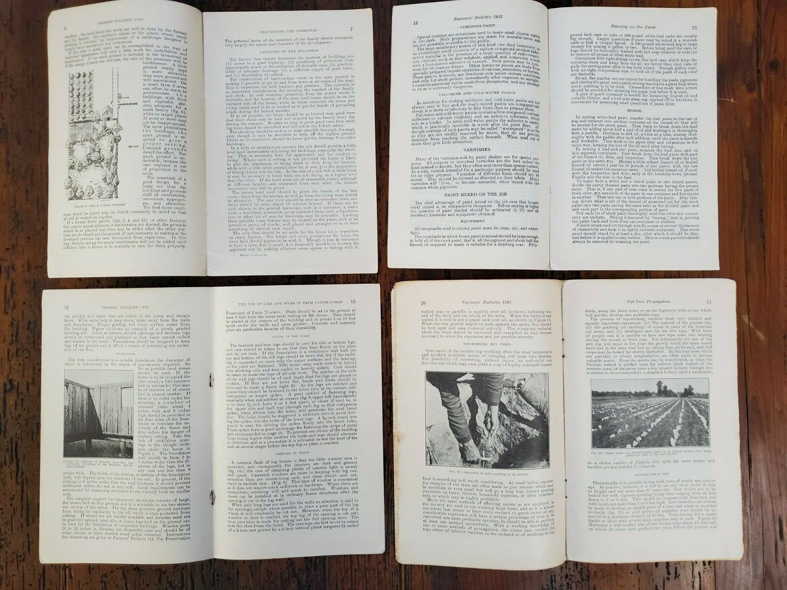 US Vintage Department of Agriculture Farmers Bulletin Lot of 4 Different (DA11)