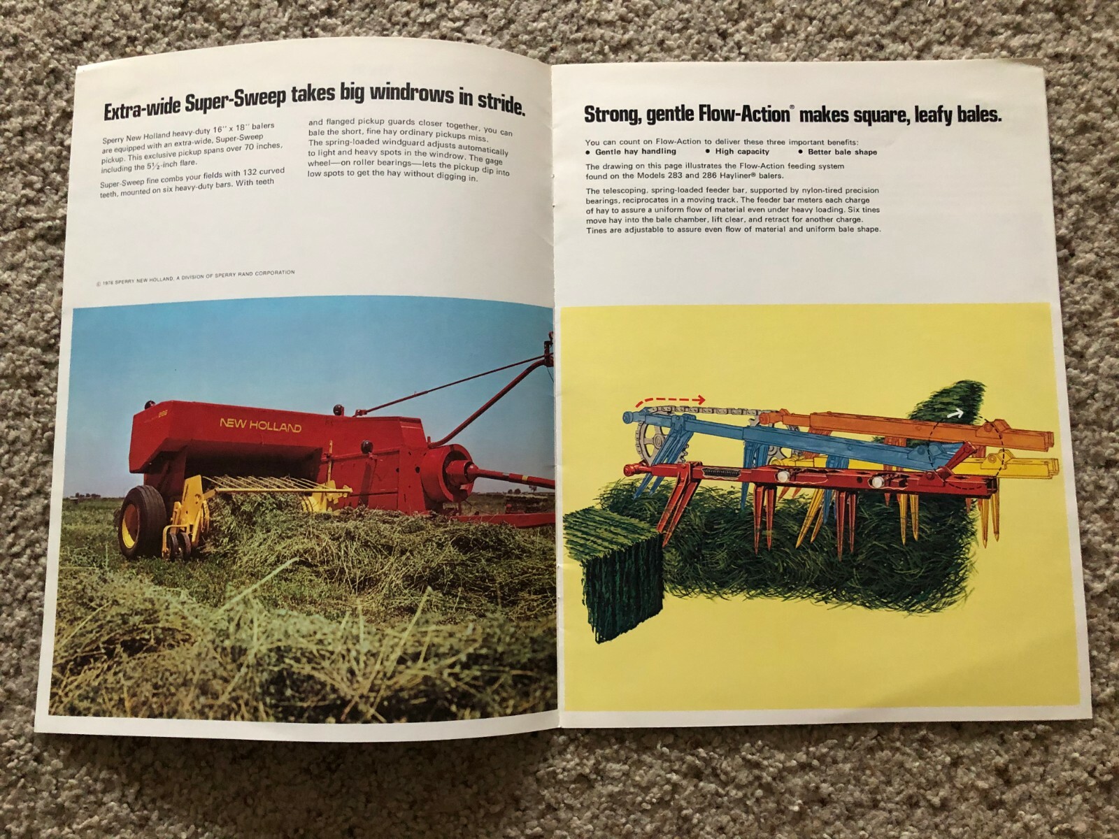 1977 Sperry New Holland 16 X 18 Balers, original sales literature