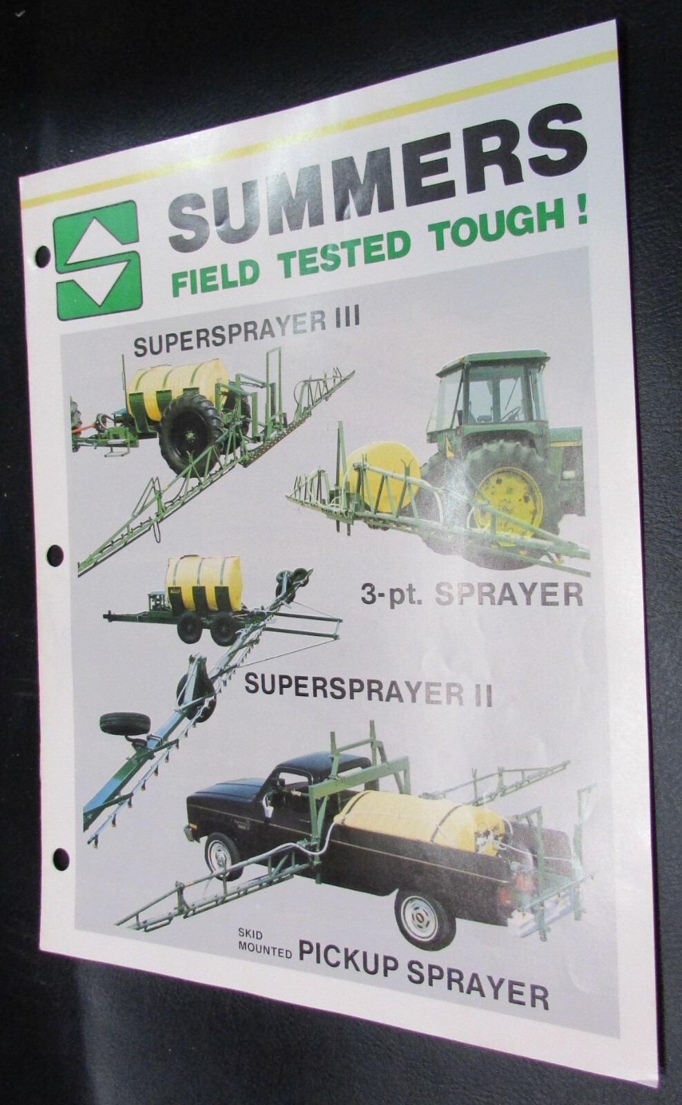 New Vintage 1988 Summers Mfg. Farm Field Sprayers 6 page 8×11 Brochure