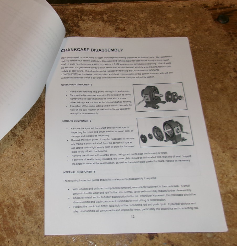 2011 john blue co. NGP series metering pump parts/instruction manual nice used