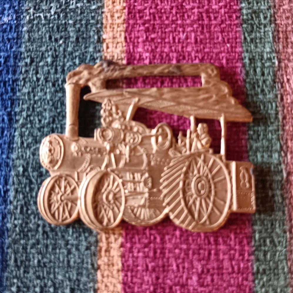 Case Steam Engine Watch Fob Advertisement Promotion Antique