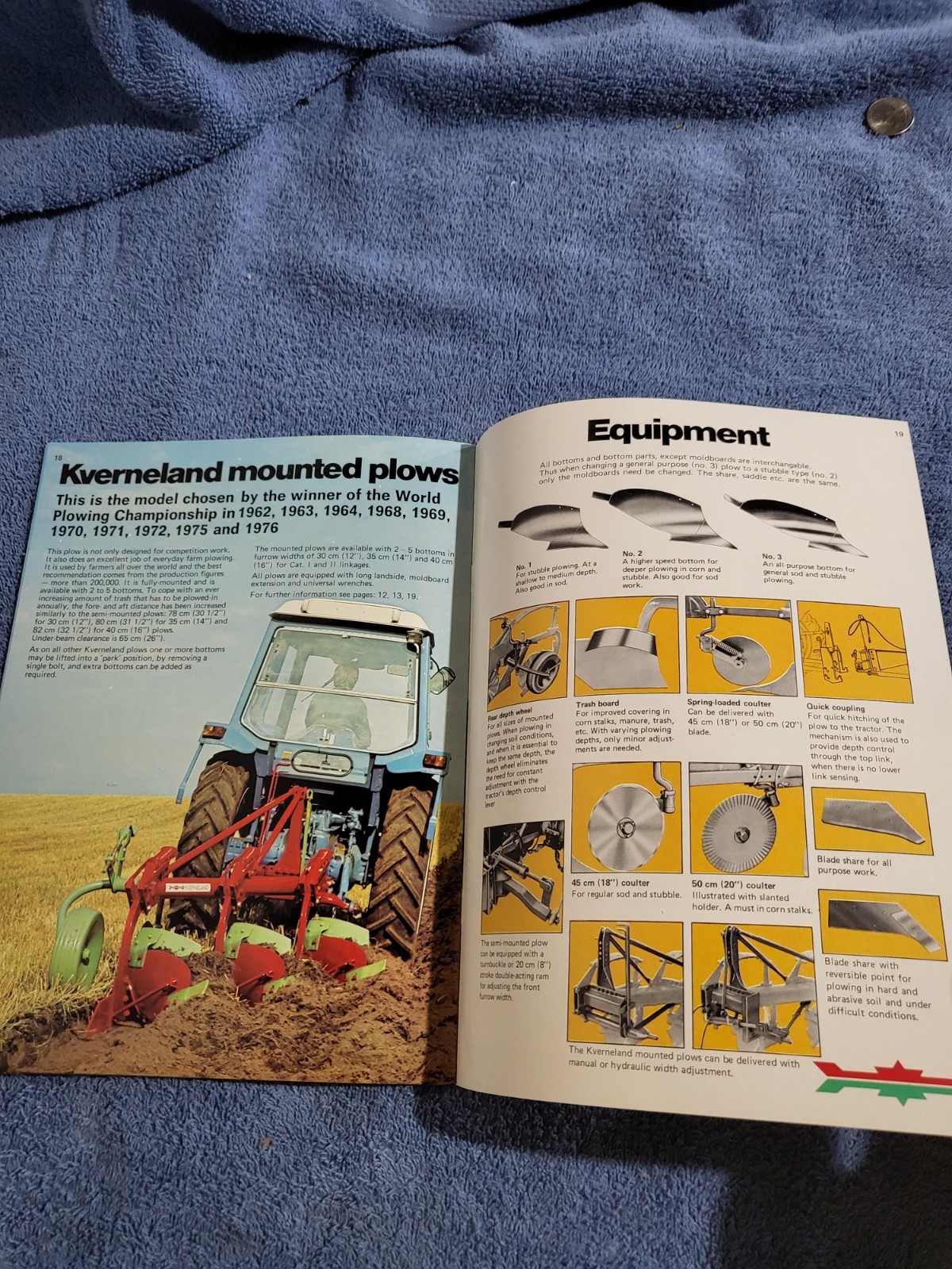 Vintage 1976 KVERNELAND A/S MOLDBOARD PLOWS Sales BROCURE Norway Tractor Farm AG