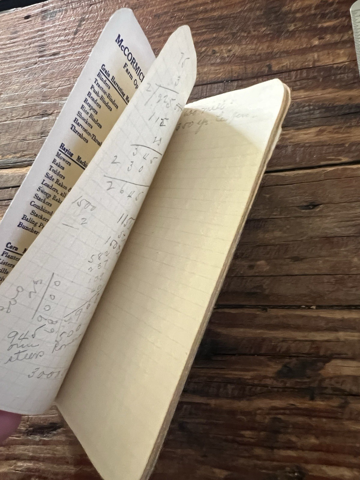 Vintage McCormick-Deering Farm Machines & Implements Advertising Notepad