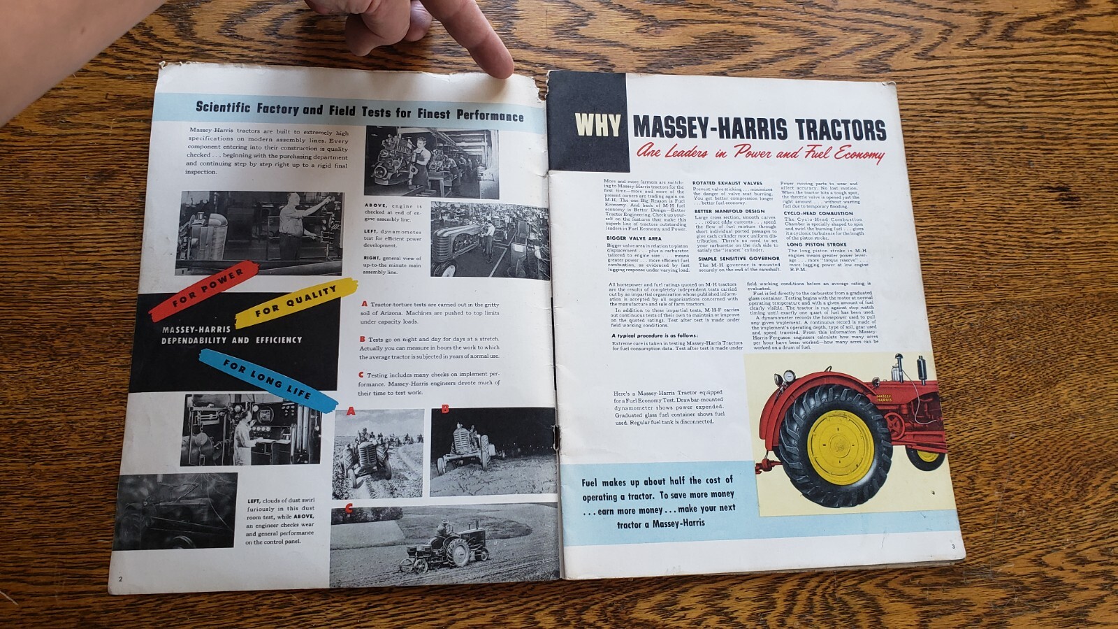 Vintage 1954 MASSEY-HARRIS Farm Equipment Sales & Service FARMERS HANDY catalog