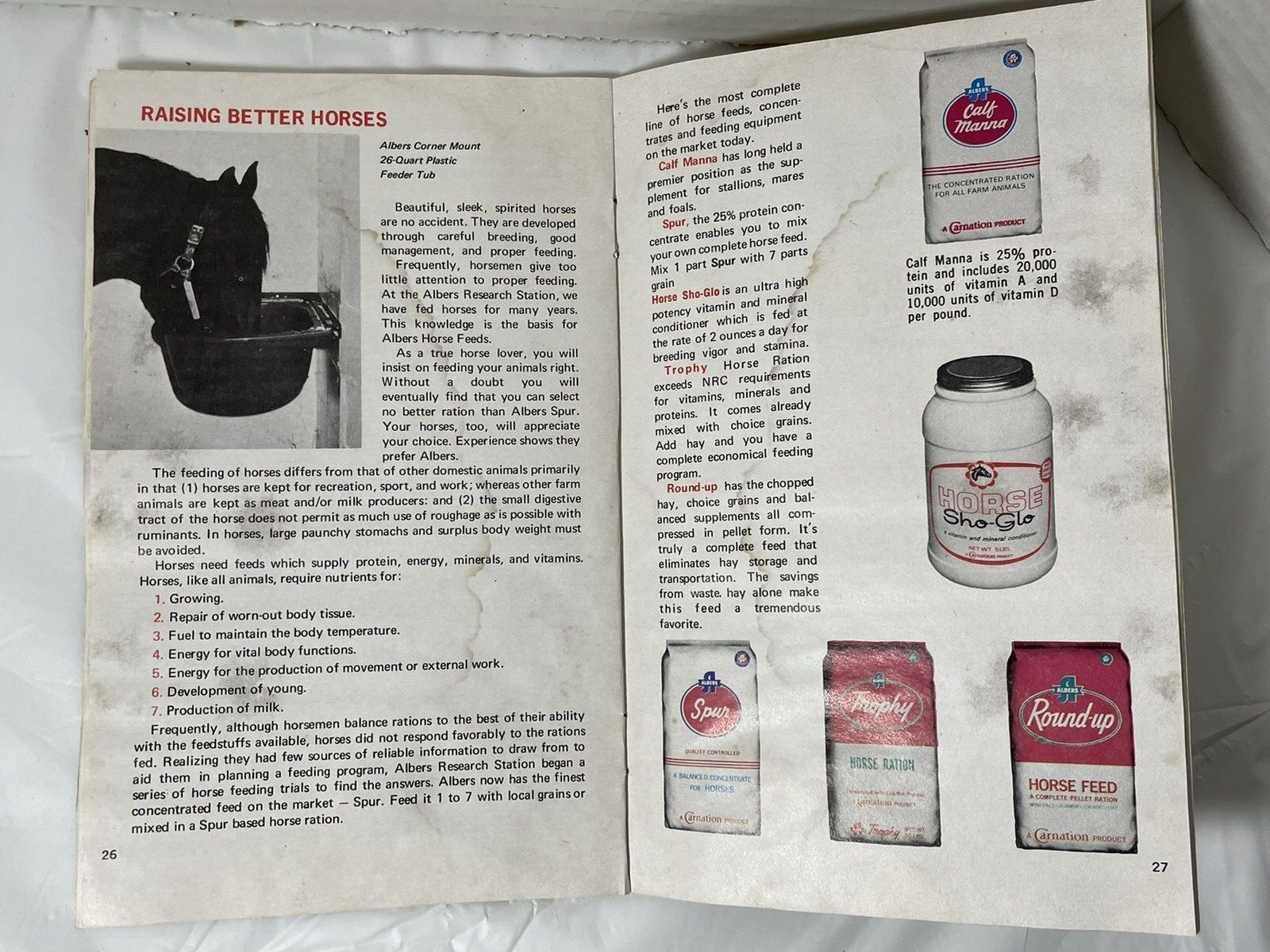 1975 Carnation Albers Raising Better Livestock Book Vintage Ohio Farm Advertisin