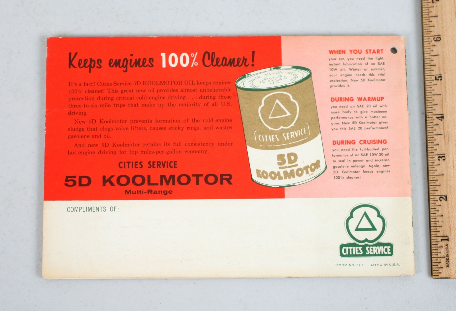 Vintage 1961 Cities Service Farm Book Almanac