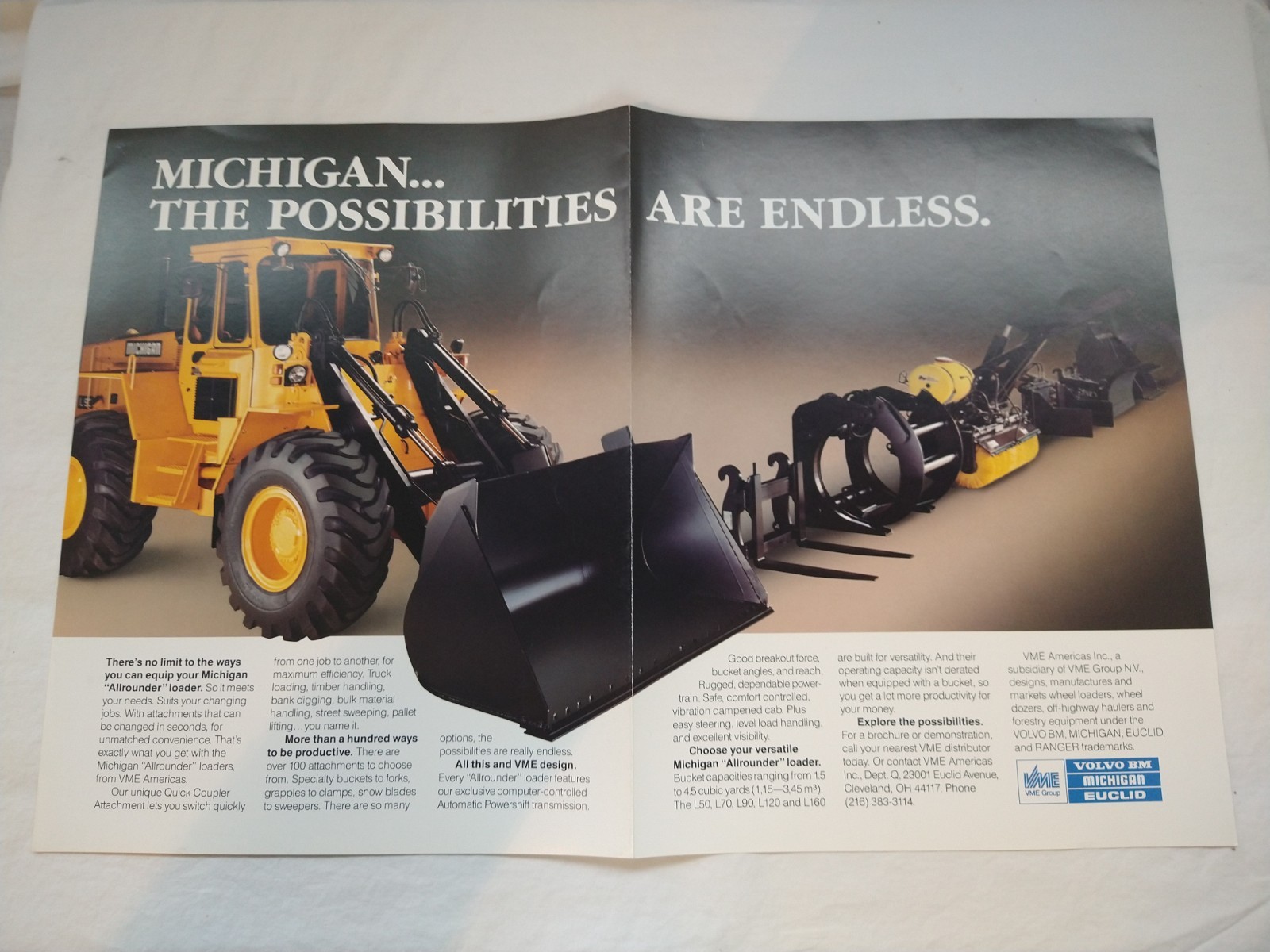 -Vintage- VME Advertisement Brochure. Volvo Michigan Euclid