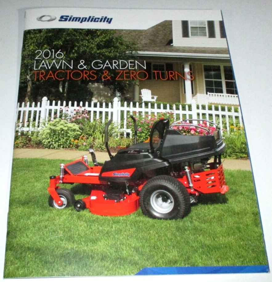 *Simplicity 2016 Lawn Garden Tractors & Zero Turns Sales Catalog Manual Brochure