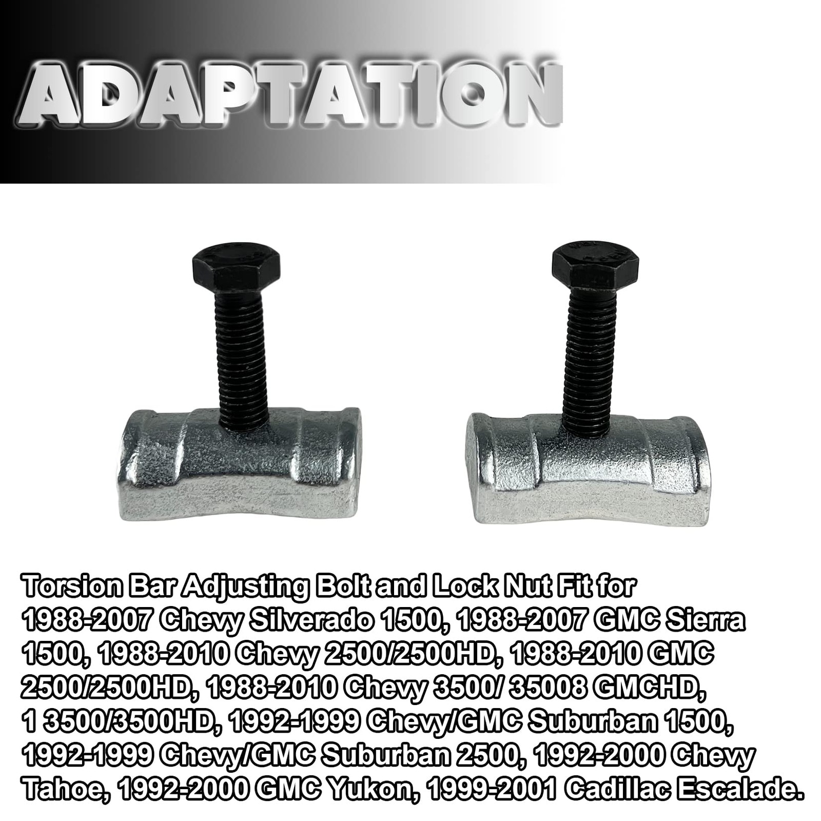 Torsion Bar Adjustment Bolt and Lock Nut Fit for Chevrolet Silverado Tahoe GM…