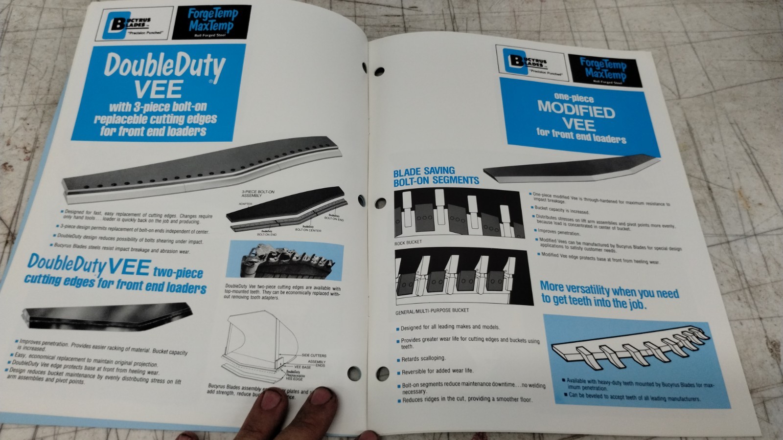 1986 Bucyrus Blades Sales Brochure Blades And Other Wearable Parts