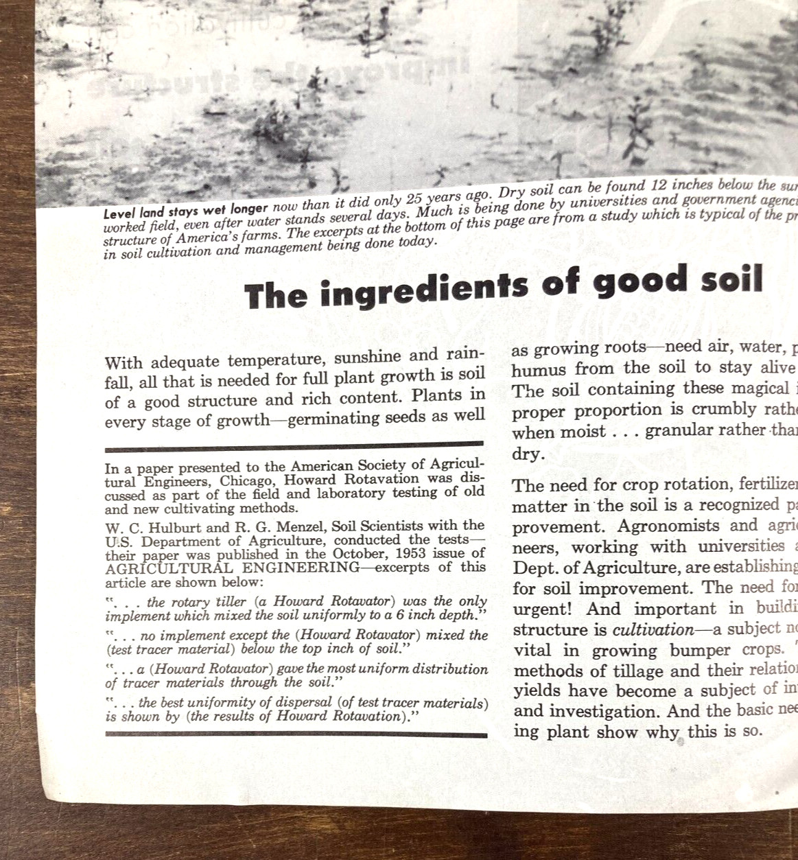 Howard Rotavator Co. 1950&rsquo;s Improve Your Soil Dealer Sales Brochure Rototiller