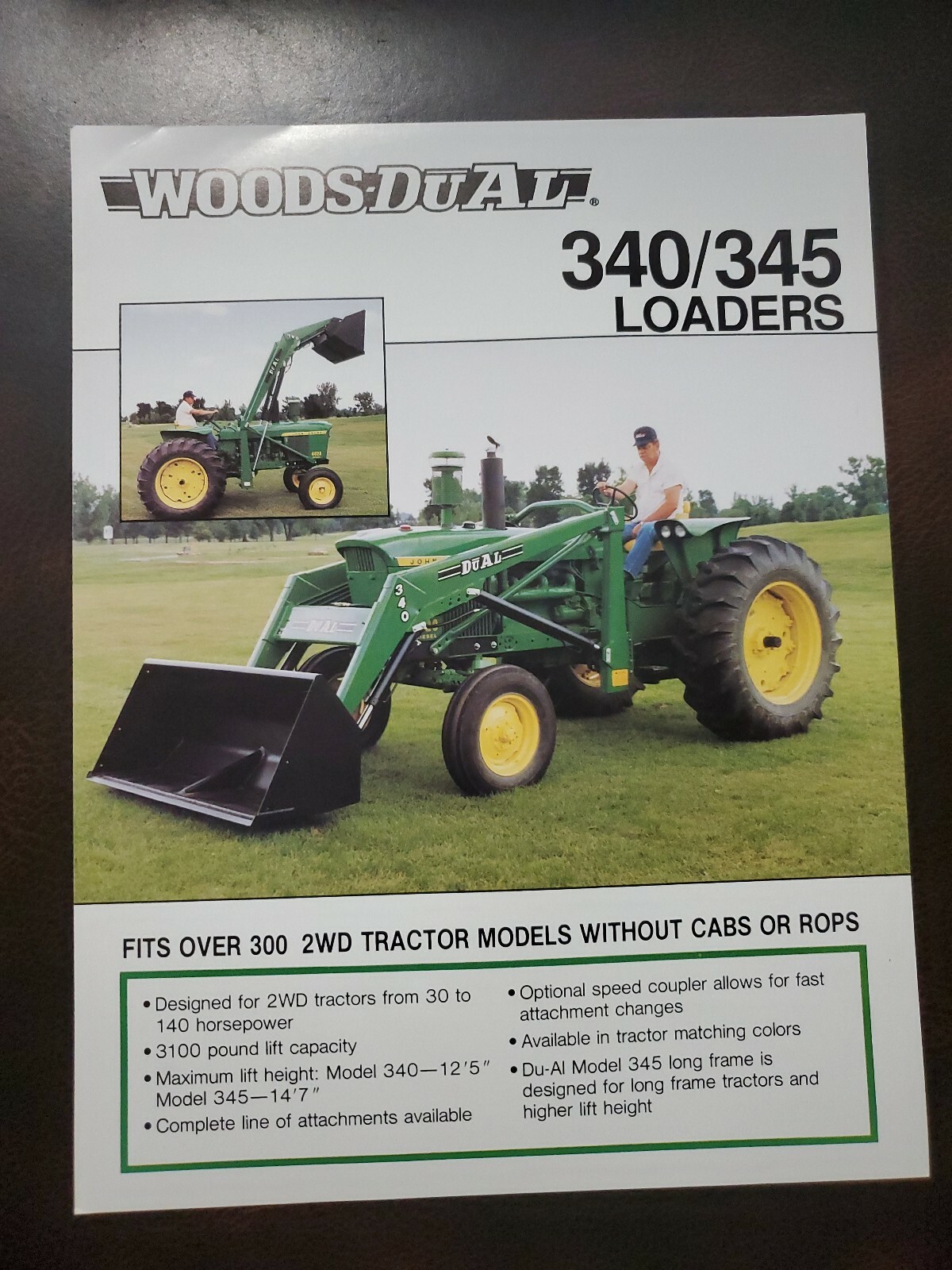 Vintage Woods Dual 340/345 Loaders Dealer Flyer