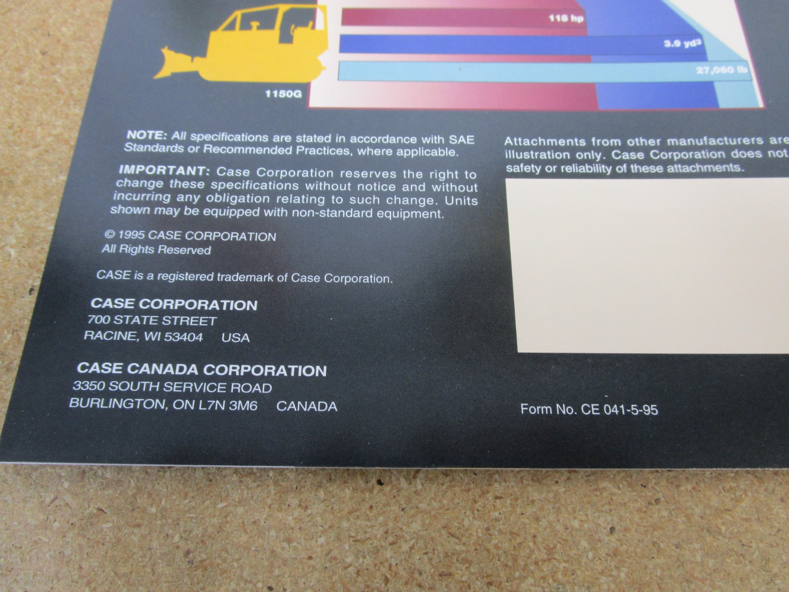 1995 Case 650/850G Crawler Dozer 12 pg sales brochure ORIGINAL construction