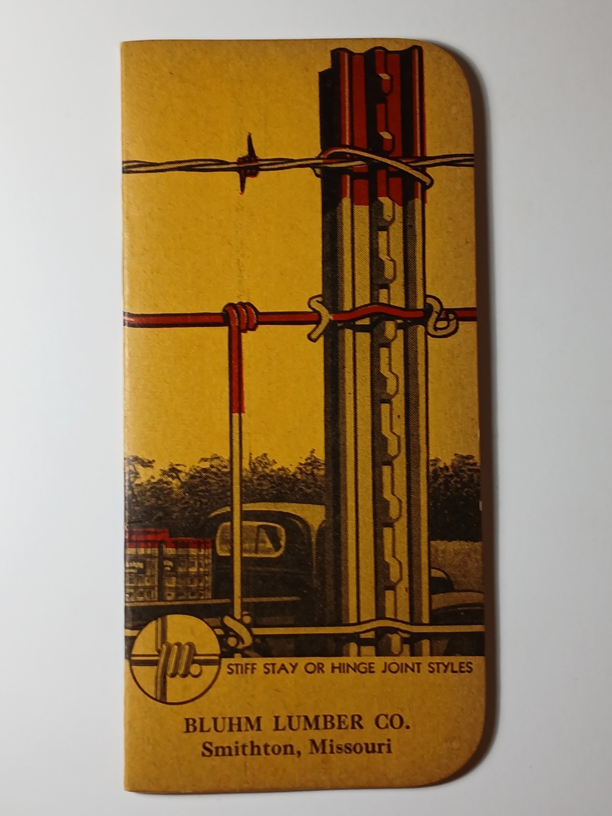 1950s Vintage RED Brand Fence Ledger Book Bluhm Lumber Company Smithton Missouri