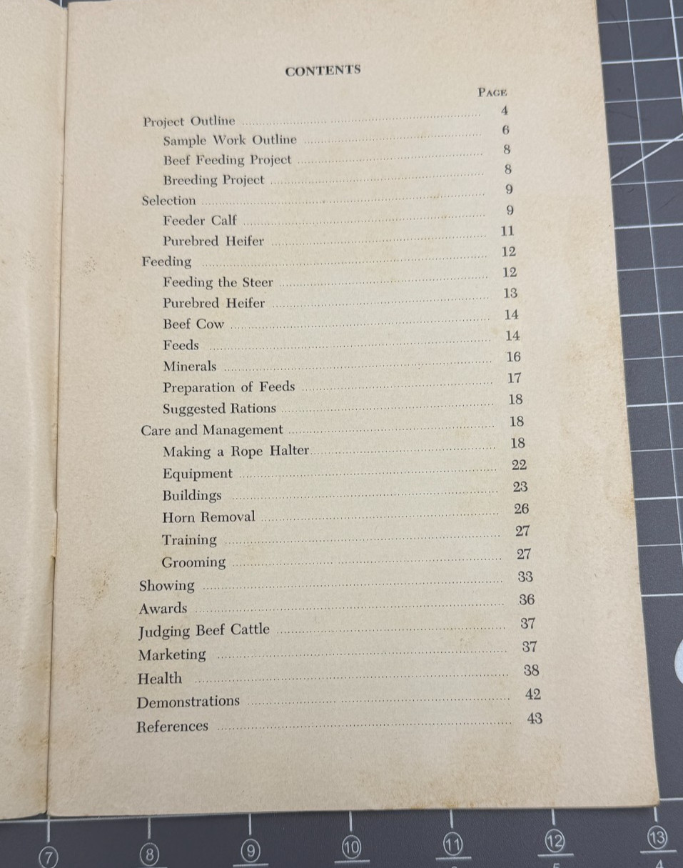Vintage Sept. 1955 Pamphlet 4-H Beef Club Manual Michigan State University MSU