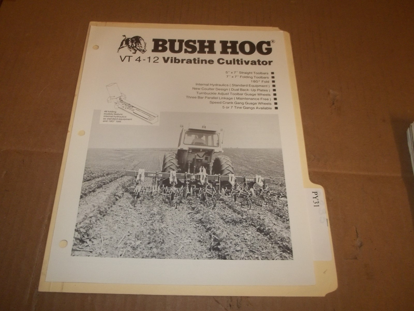 PY31) Bush Hog Sales Brochure 4 Pages – VT 4-12 Vibratine Cultivator