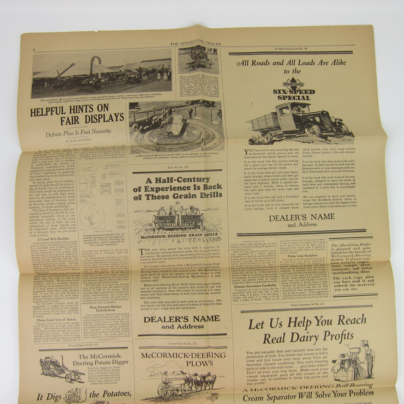 The Advertising Dealer McCormick-Deering Trade News 1929 Chicago IL Antique RARE