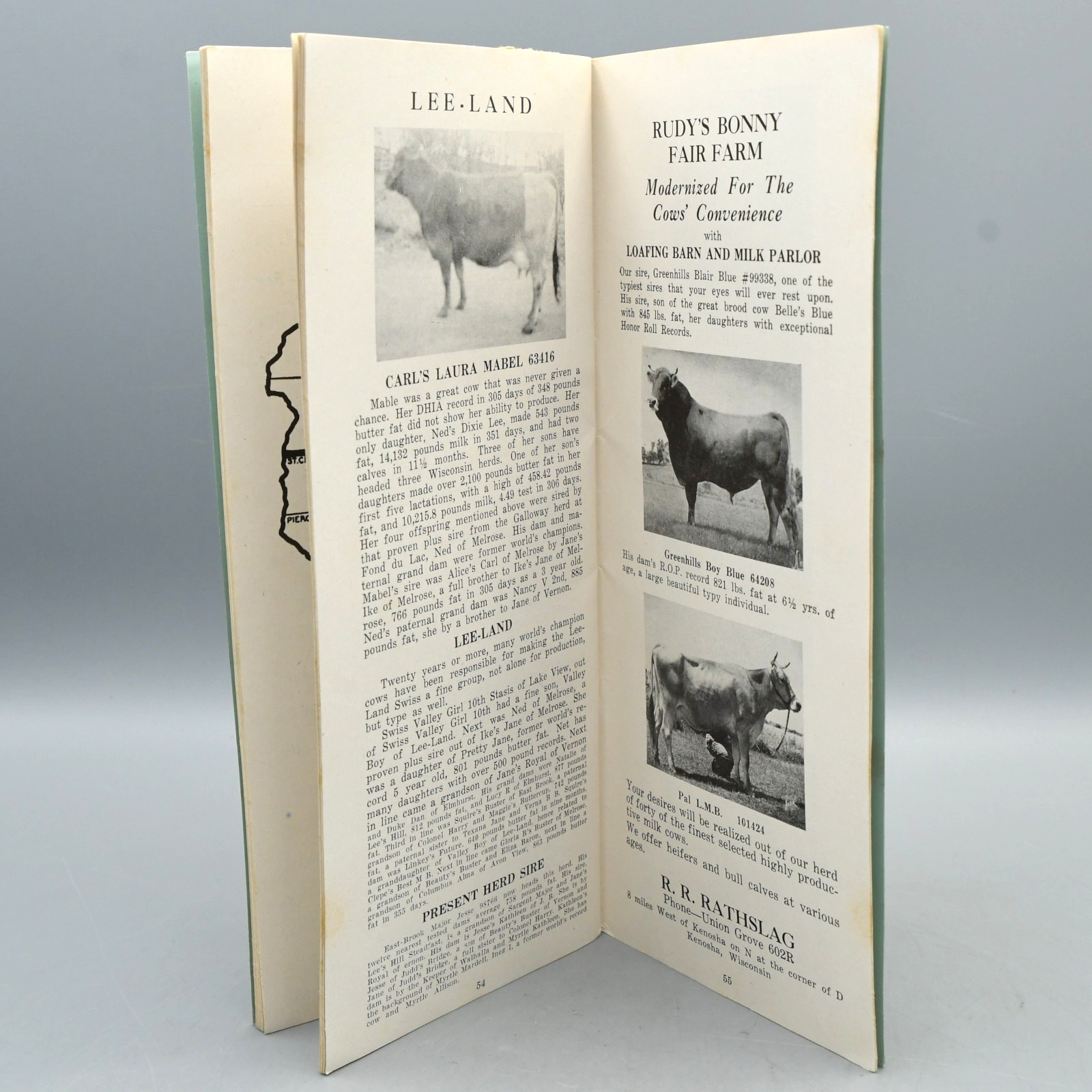 Wisconsin Brown Swiss Breeders Handi Book Directory 1951 Jane of Vernon Cover