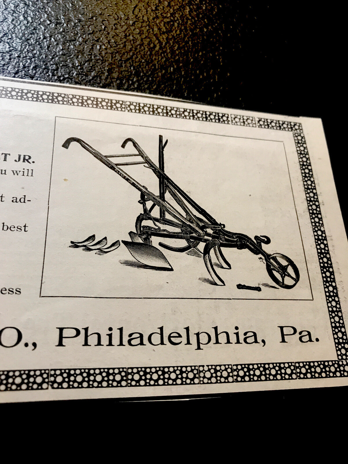 ORIGINAL 1897 S.L. Allen & Co. Farm Implement Advertising – Philadelphia