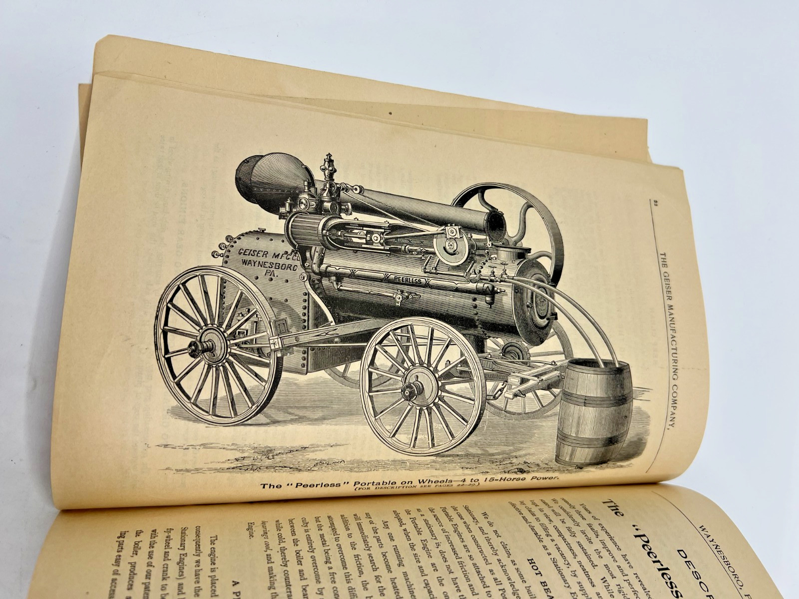 1893 Geiser Maufacturing Co Peerless Steam Engines Catalog